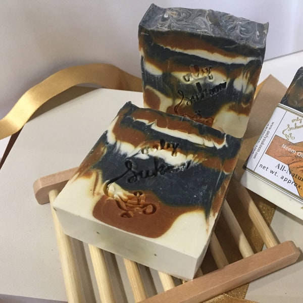 Neem Oil and Turmeric Soap w/Activated Charcoal | Detox Soap |Signature Soap