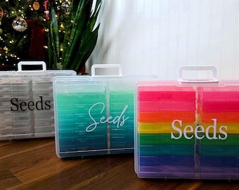 Custom Seed Packet Storage Organizer Case with 80 Garden Labels, Garden Box Kit