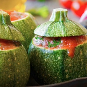 Round Zucchini Seeds, Bush Summer Squash, Heirloom Vegetable, Zucchini Squash