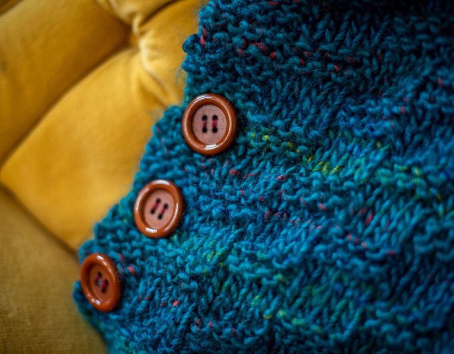 Hand Knit Children's Sweater, Girl's Hand Knit Poncho, Hand Knit