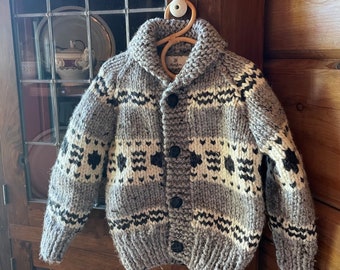Child's Cowichan Cardigan, Sizes 2 yrs - 8 yrs, Perfect Child's Gift, Warm Cardigan, Hand Knit, Button Front Cardigan, Hand Knit Cardigan
