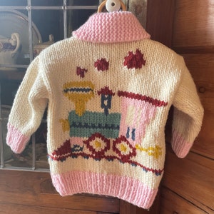 Hand Knit Children's Sweaters, hand knit bulky cardigan with optional matching hat, or personalization, train sweater pattern, image 10