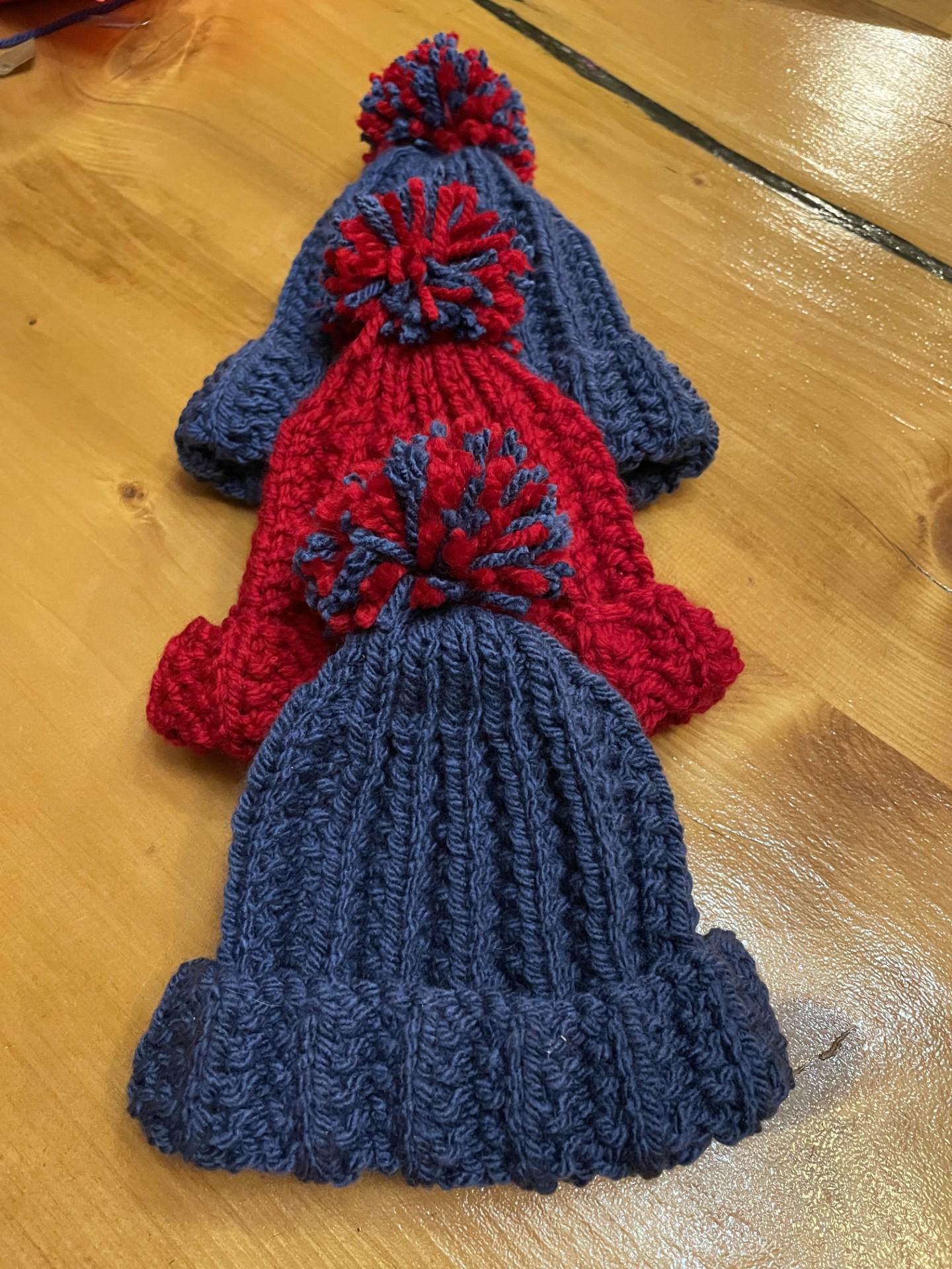 Matching Hat, Optional Hat for Train Sweater, Blue or Red, Warm Toque Style, Winter Snug Fit Hat, Size 2, 4 and 6