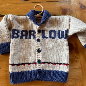 Hand Knit Children's Sweaters, hand knit bulky cardigan with optional matching hat, or personalization, train sweater pattern, image 7