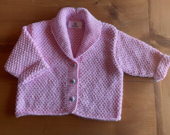Shawl Collar Cardigan, Perfect for Spring, Baby and Toddler Sizes, Pretty in Pink, Baby Sweater