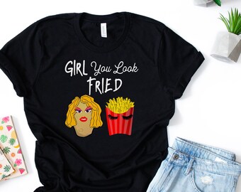 Divertidas camisas sarcásticas chica te ves frito, camisas con refranes, citas divertidas para las mujeres, camisetas divertidas para las damas