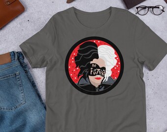 Cruella geïnspireerd unisex T-shirt met korte mouw, Disneyland Trip-shirt, vrouwelijke schurkenT, vakantie-T-shirt
