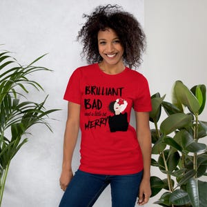 Brilliant Bad a Little Bit Merry Shirt, Cruella Inspired  Tee, Disneyland Trip XMas Shirt, Female Villain&#39;s Tee, Xmas Vacation tee