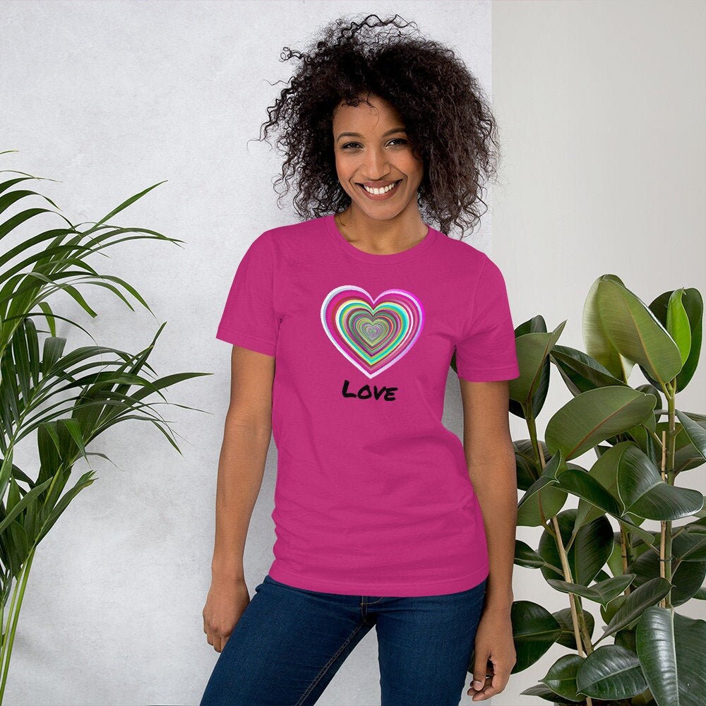 Love Shirt 70's Tshirt Retro Tshirt Heart Tshirt Word - Etsy
