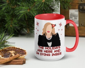 Christmas Schitt's Creek Mug with Color Inside, Moira Christmas Mug, Schitt's Creek Merchandise, Schitt's Creek, Moira Rose