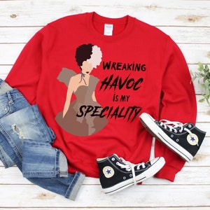 Wreaking Havoc Unisex Sweatshirt, Cruella Inspired Sweatshirt, Disneyland Trip Shirt, Female Villain's Tee, Vacation tee