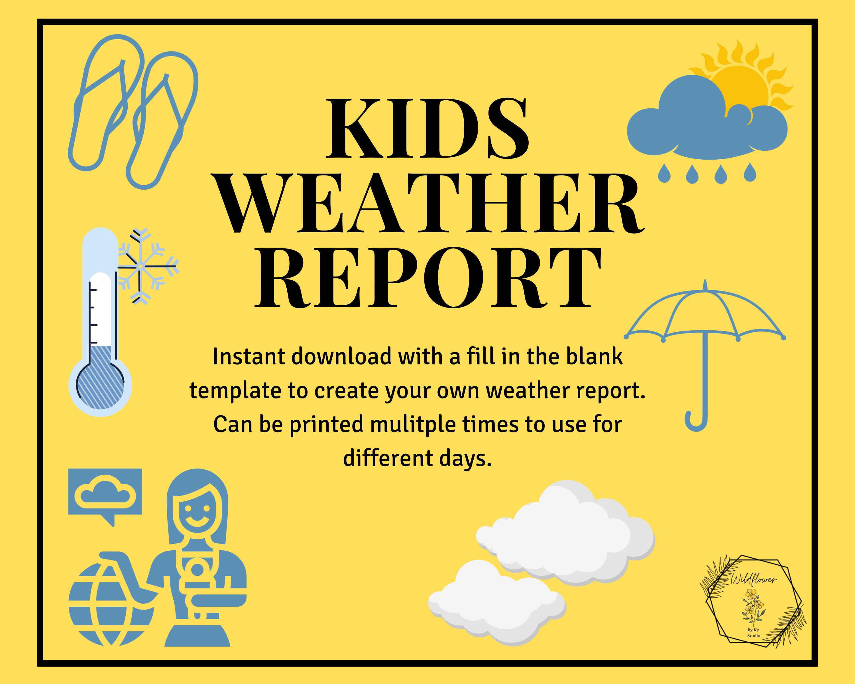 Kids Weather Report Template Etsy kids-weather-report-template-etsy