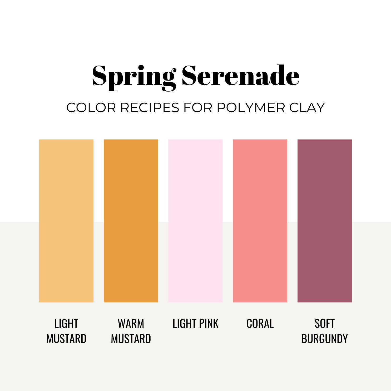 Spring Se Rende Spring Serenade Color Palette - Color Mixing Recipes for Sculpey Premo ...