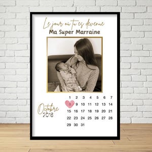 Personalized Godmother poster, poster with godmother photos, the day you became my godmother, personalized poster