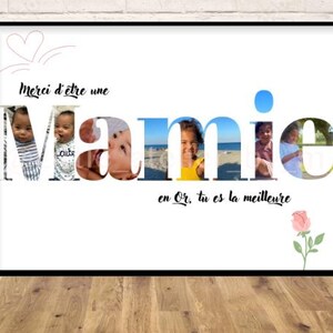 Grandma poster, personalized &quot;Golden Grandma&quot; poster, poster with photos