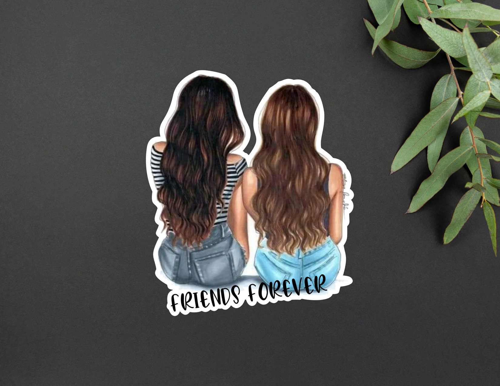 Friends Forever Vinyl Sticker Best Friends Sticker Girl Gift Friend Sticker  Friends Laptop Sticker 