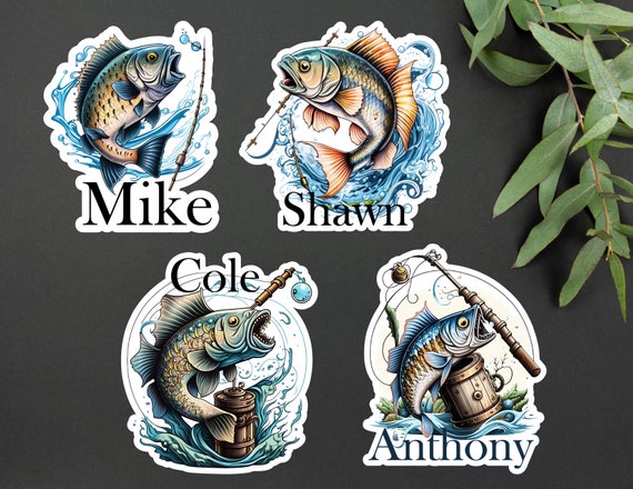 Personalized Fishing Name Sticker Sport Fishing Name Stickers Fisherman  Gift Sticker -  Canada