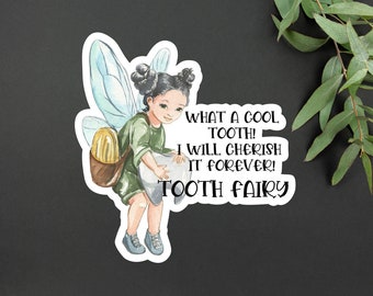 Tooth Fairy Sticker | Tooth Fairy Cherish Forever Kids Cool Tooth Vinyl Sticker | Tooth Fairy Decor Sticker | Kids Sticker | Laptop Sticker