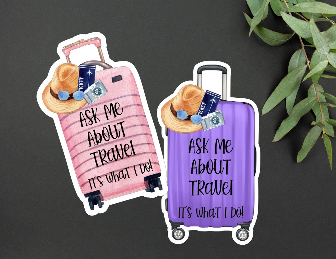 Travel Agent Luggage Camera Pink Vinyl Sticker Travel Agent Gift