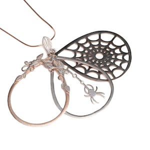 Spooky Spider Necklace Gift for Women - Unique Swinging Design Sterling Silver Pendant