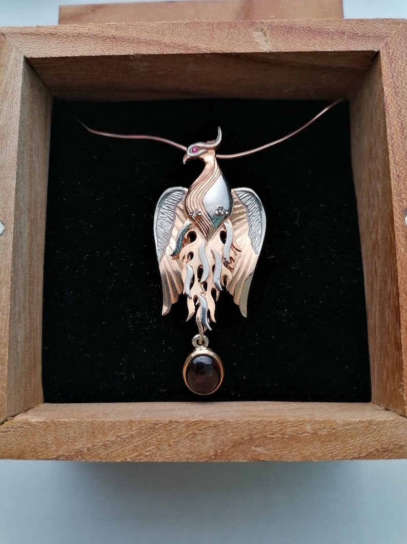 Handmade Phoenix Charm Gift for Her Fantasy Necklace for - Etsy UK
