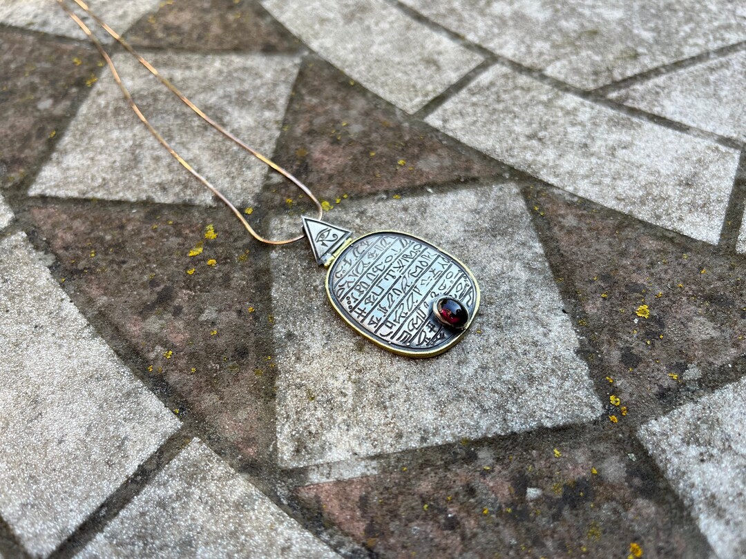 Eye of Horus Amulet With Ruby - Egyptian Hieroglyph Protective Healing ...