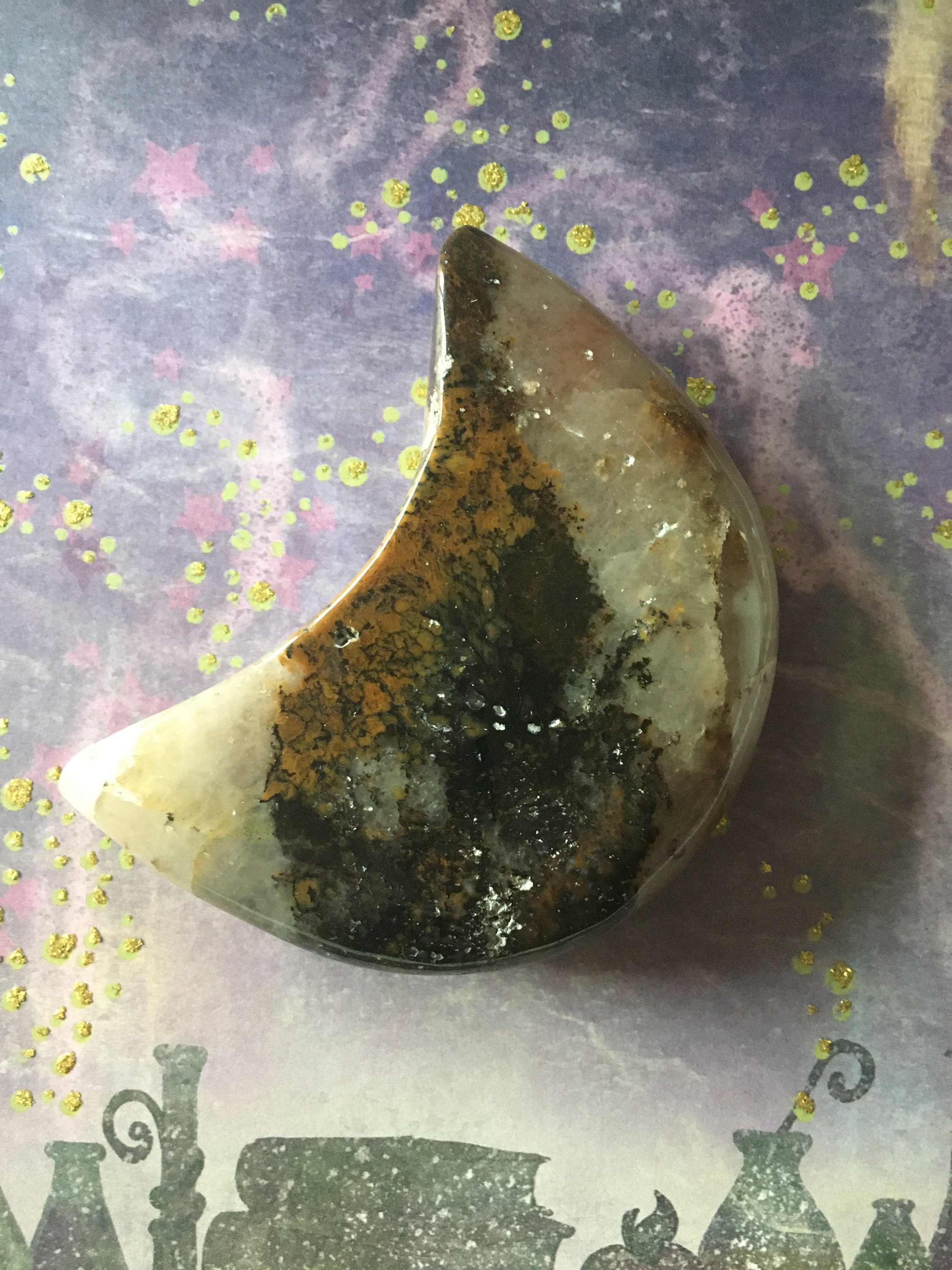 Stone Moon Moon Altar Figure Sacred Space Decor Crescent Etsy UK