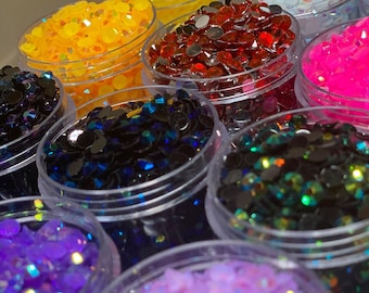SS16 (4MM) 1000-5000 pcs WHOLESALE Non Hotfix Jelly Resin and Regular Resin Rhinestones [Quality rhinestones] [14 faceted] FLATBACK