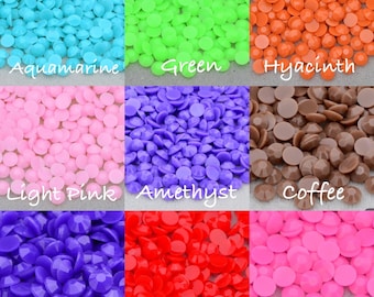 Solid/Opaue Colors 5000 pcs WHOLESALE Non Hotfix Resin Rhinestones [Quality rhinestones] [14 faceted] FLATBACK