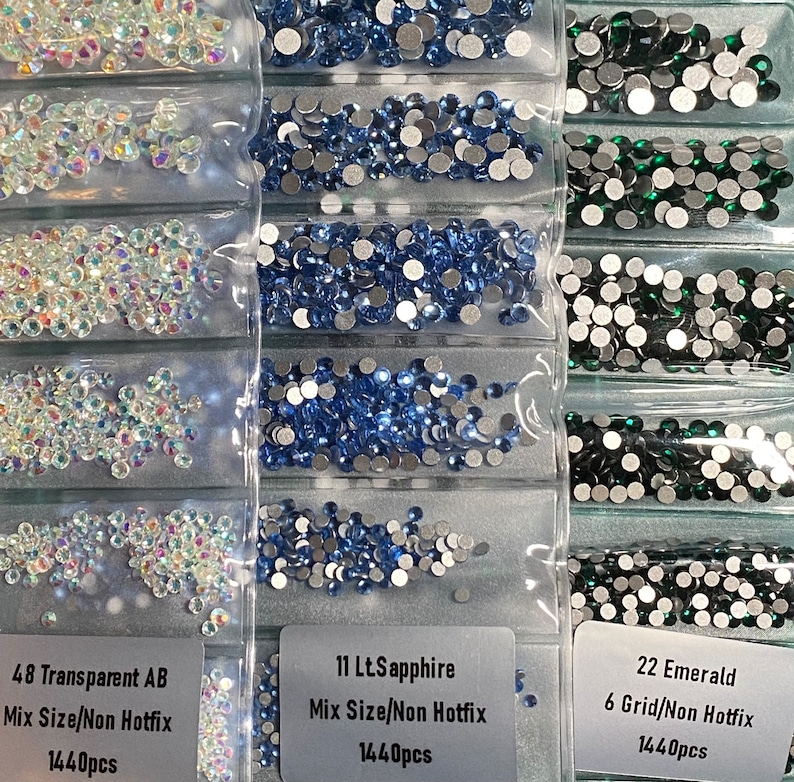 Ss10 Rhinestones Size 1440 PCS | Mixed Ss2,ss6,ss8,ss10,ss12,ss16 | Glass Rhinestones | [6 ...