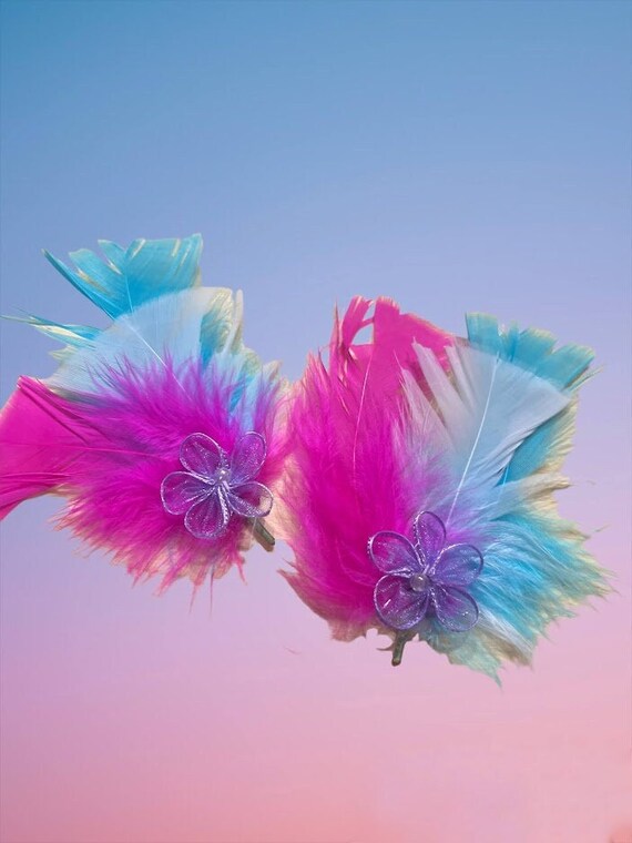 Feather Fur Extension Dog Ear Feathers Pet Flair Feather Etsy