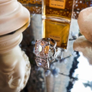 Rare CZ by Kenneth Jay Lane Ravish Beauty Ring inspired by Elizabeth Taylor Krupp Diamond Ring