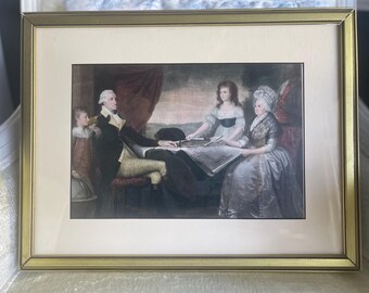 Vintage Framed Print: "The Washington Family" Portrait by Edward Savage