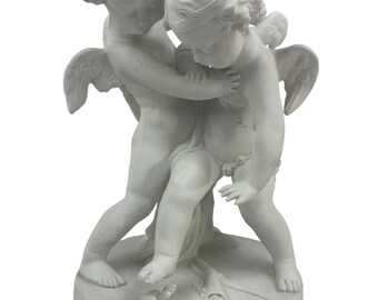 Late 19th-century Biscut Porcelain Sculpture after Falconet Cherubs