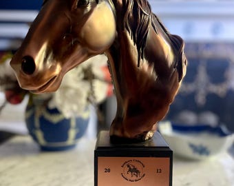 Brass Colored Large Horse Trophy 2012 Spring Classic Championship Breeding Mare