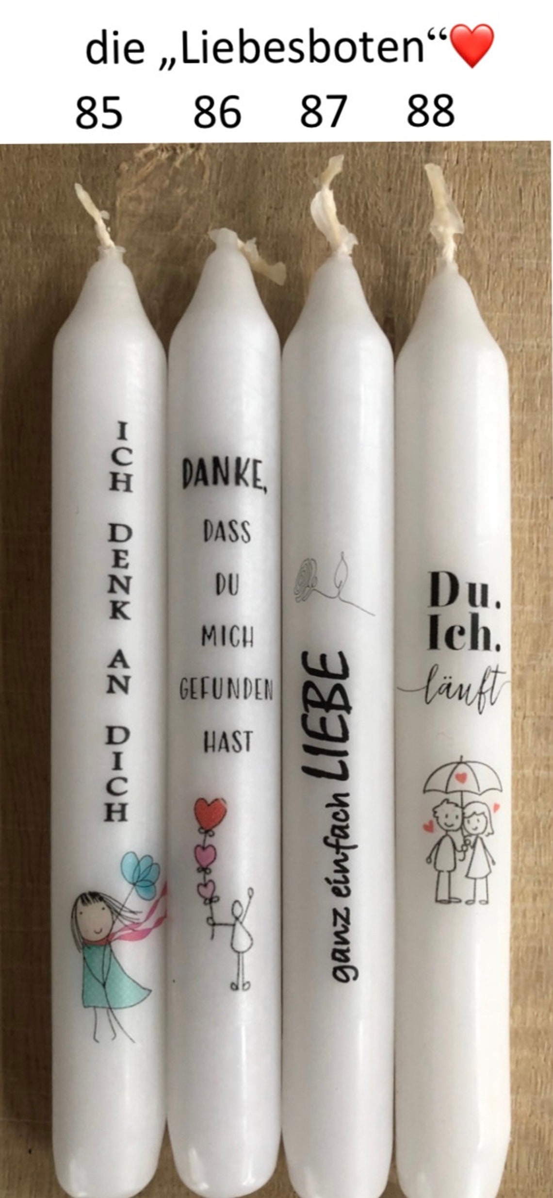 Liebesbotschaft Kerze Spruch Liebesgrüsse Lieblingsmensch Etsy