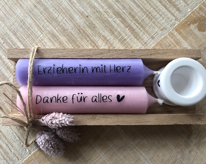 Abschiedsgeschenk Für Erzieherin – Dankeschön Set Mit Canvas-Tasche Und Schlüsselanhänger – Personalisiert