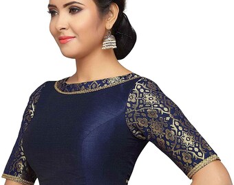 Designer Saree Blouse Floral Weaving 