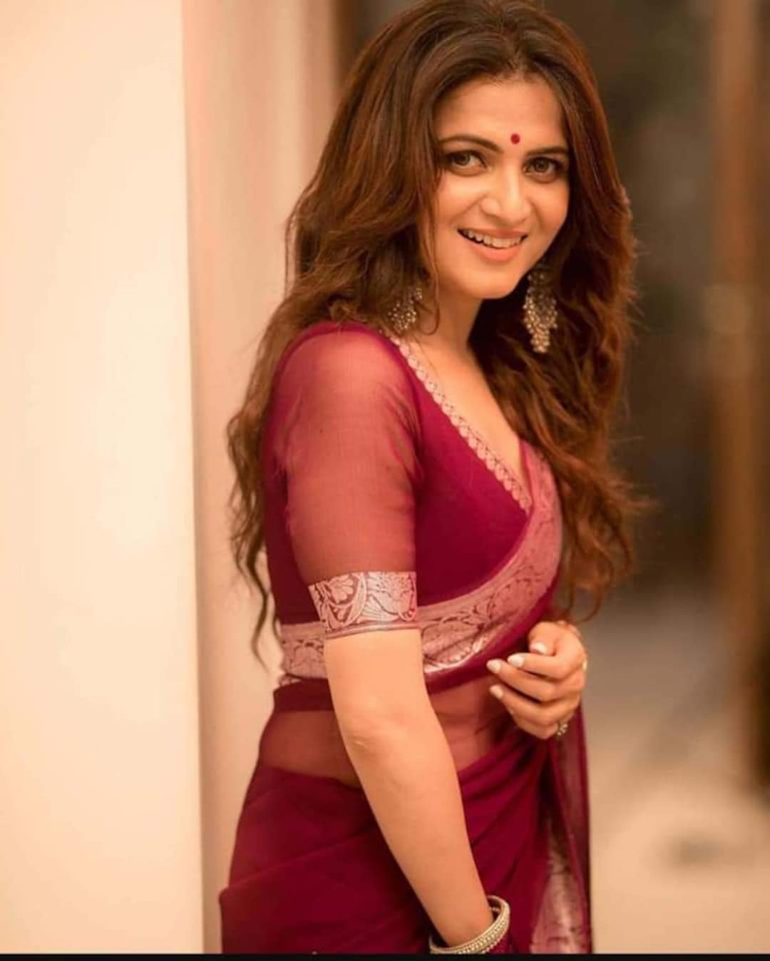 Maroon Zari Woven Saree