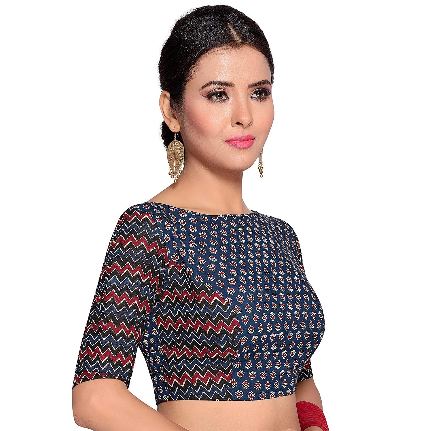 Blue Readymade Bride Designer Boat Neck Saree Blouse Floral Printed Women  Pure Cotton Sari Choli Indian Wedding Wear Fabric Craft Tunic Top - Etsy, image size:1500x1497