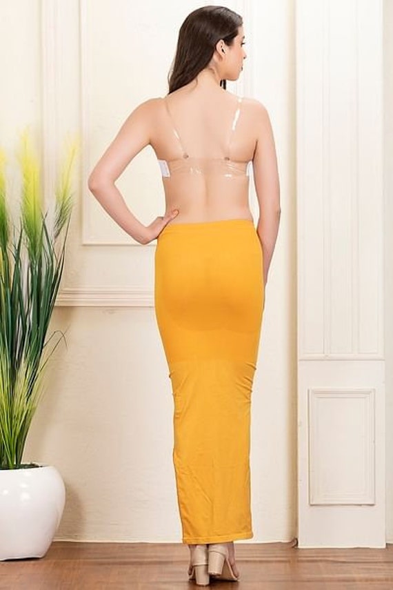 Mustard Women's Saree Shapewear With Drawstring Mermaid Petticoat Stitched Lehenga  Women Strechable Sari Skirt Craft Solid Plain Indian Wear -  Norway