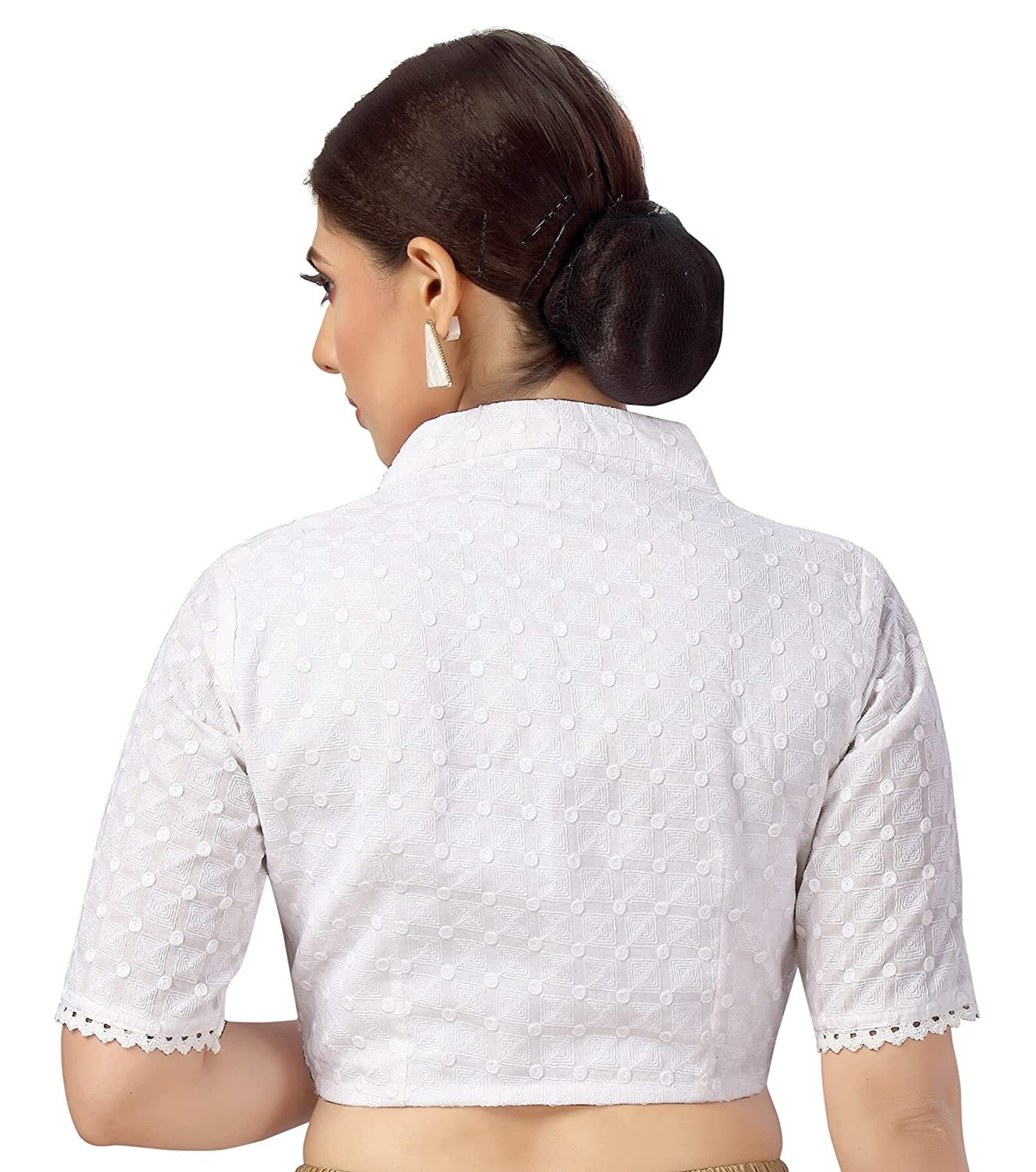 Simple Design Round Neck Silk Readymade Blouse