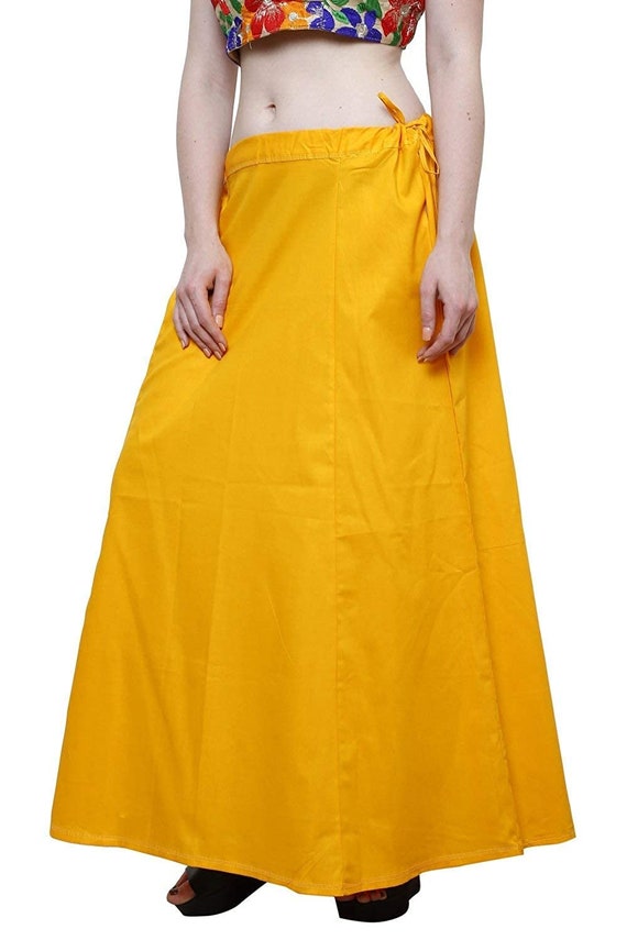 Indian Inskirt Saree Petticoats Underskirt Lining for Sari Pure Cotton  Petticoat Women Solid Skirt Sari Cotton Readymade 