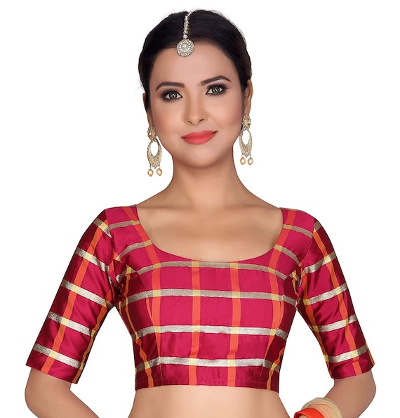 Pink Readymade Round Neck Designer 