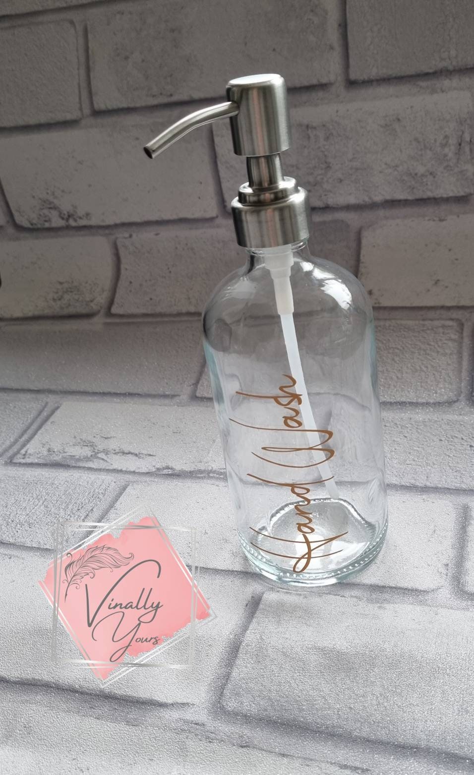 Clear Glass dispenser pump Bottle brushed steel pump Eco Etsy