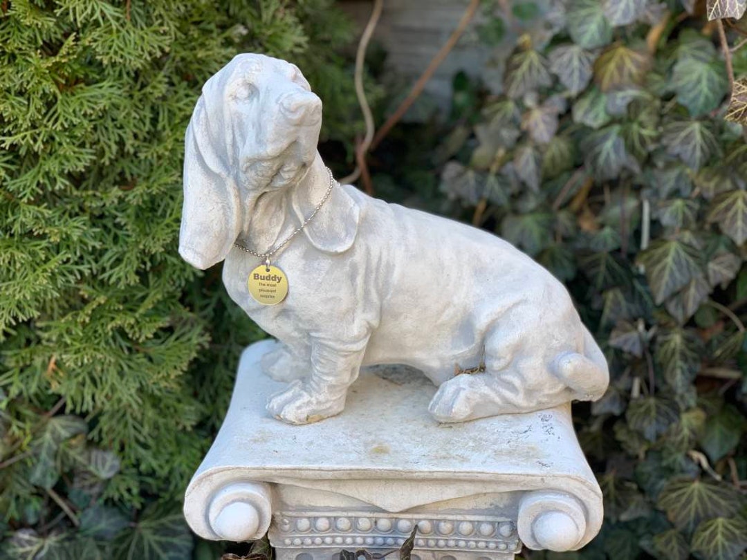Basset Hound Statue Basset Hound Memorial Garden Statue Etsy
