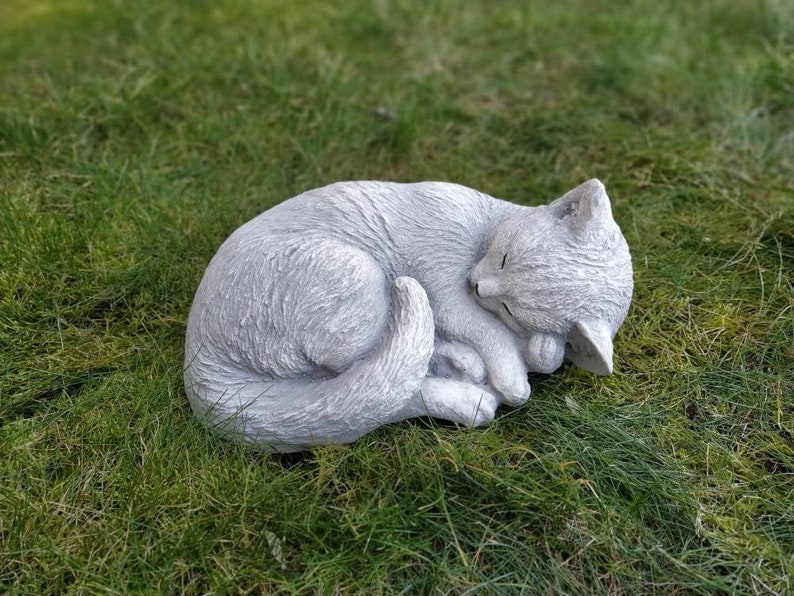 Cat Statue Cat Memorial Gift Garden Statue Cat Id Tag Pet Etsy