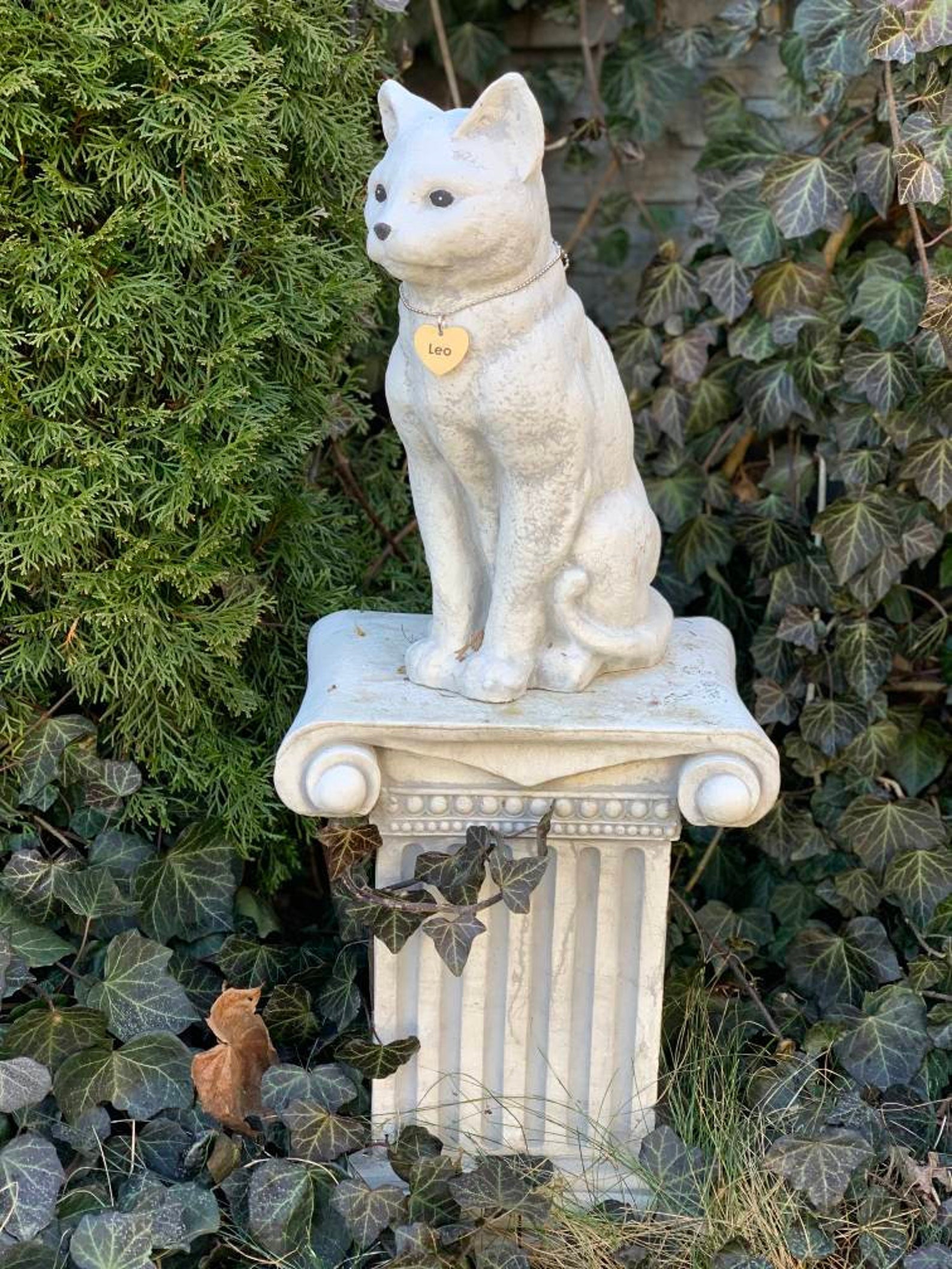 Cat Statue Pet Memorials Cat Tag Personalized Garden Statues Etsy