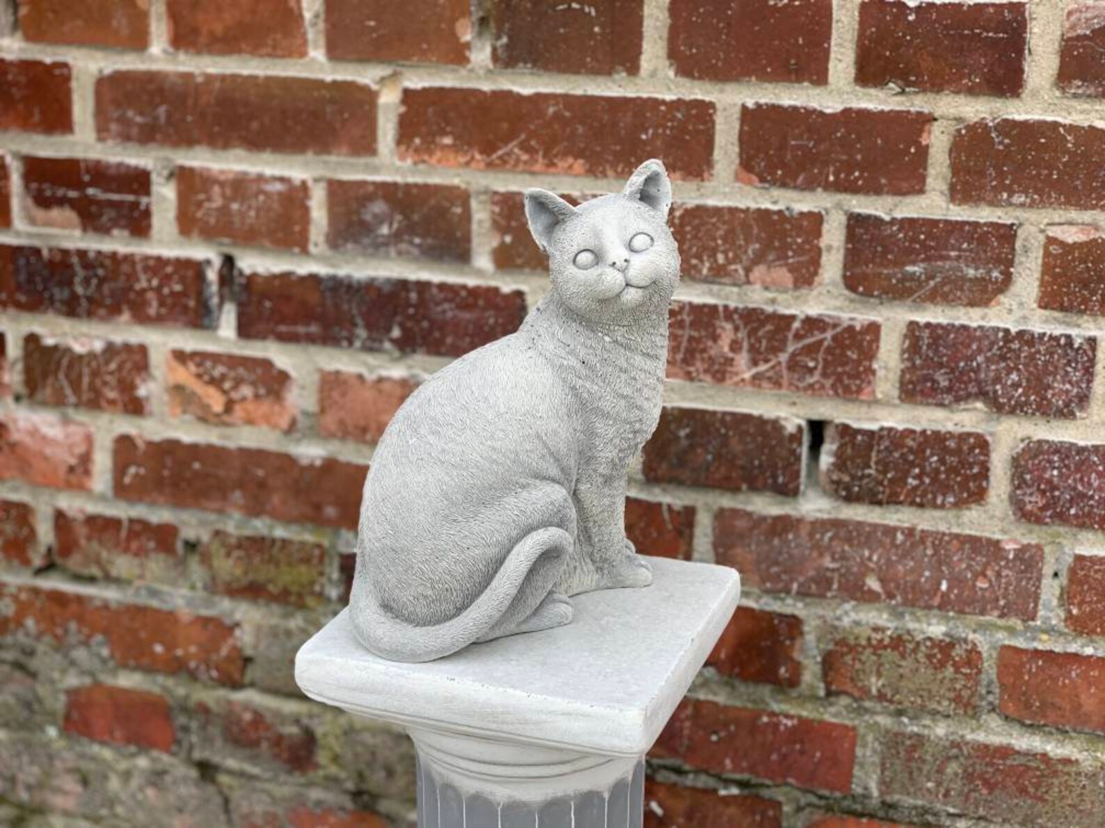 Cat Statue Cat Memorial Garden Statue Cat Name Tag Yard Art Etsy