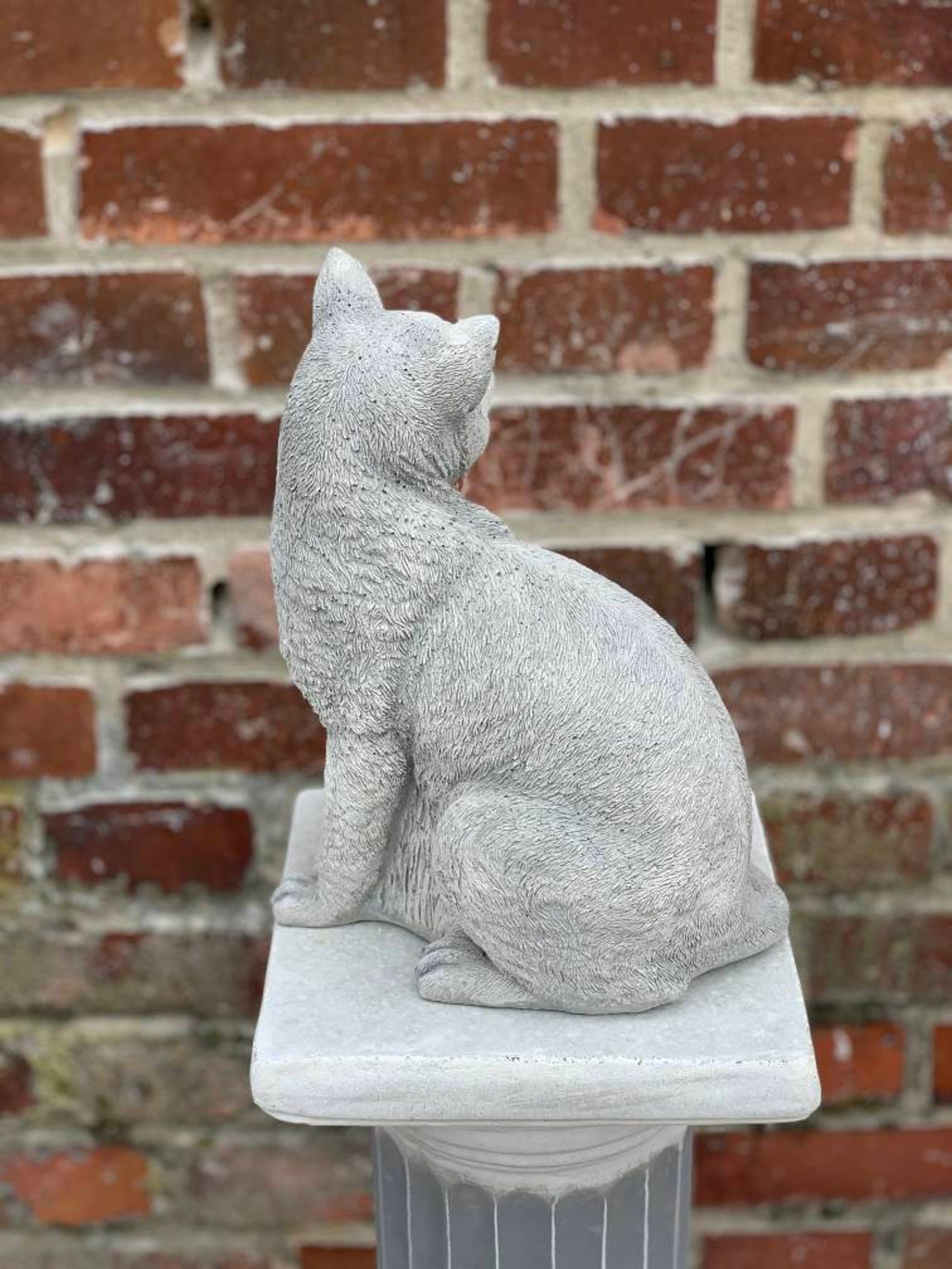 Cat Statue Cat Memorial Garden Statue Cat Name Tag Yard Art Etsy
